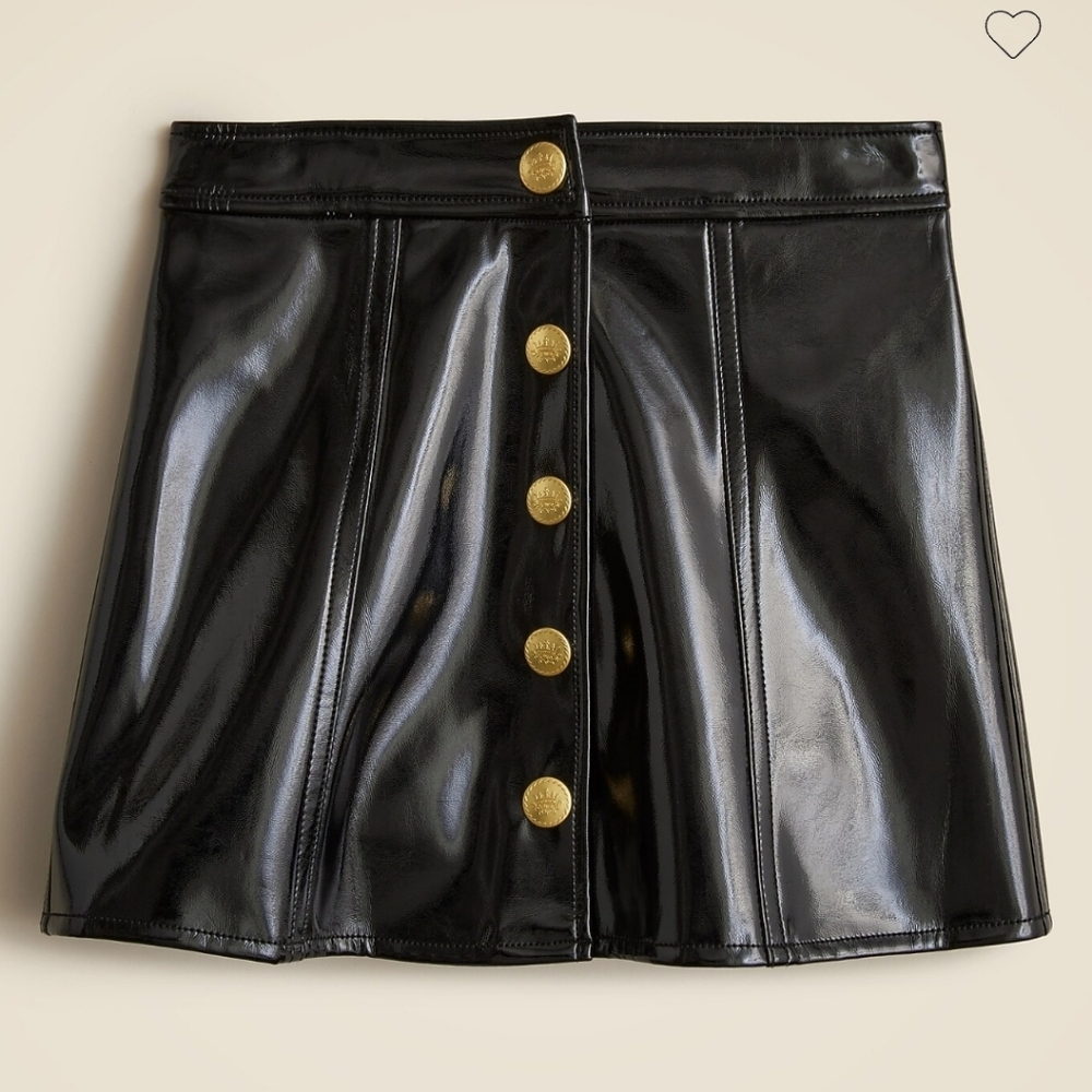 CREWCUTS Black Faux Leather Skirt